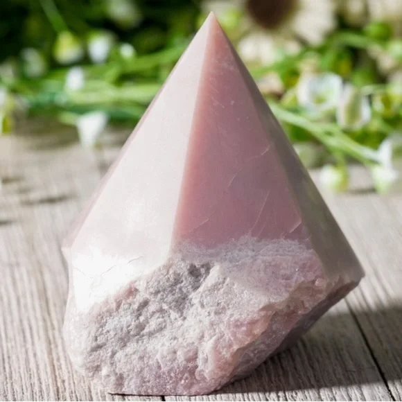 RAW PINK OPAL POLISHED HEALING CRYSTAL POINT - Picture 8 of 10